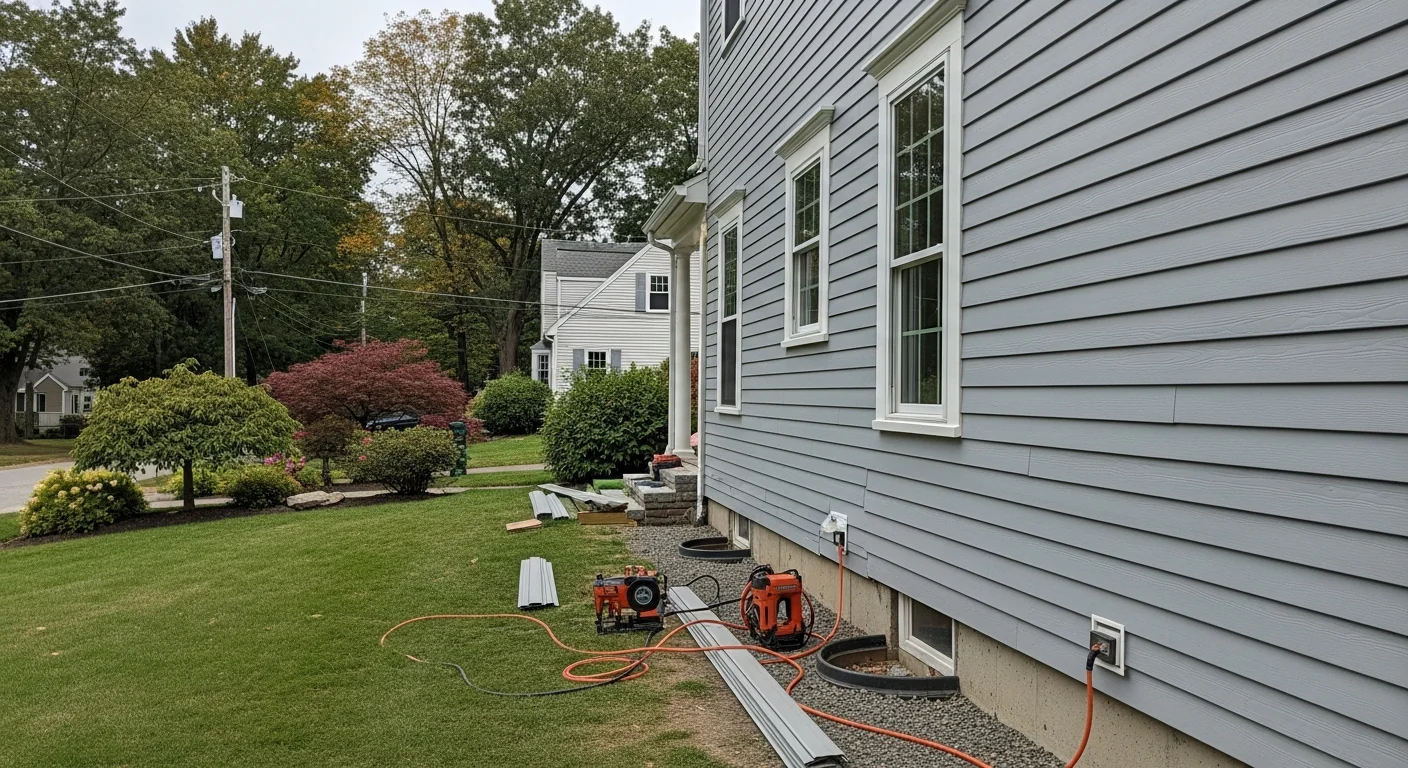 New vinyl siding installed on residential home exterior