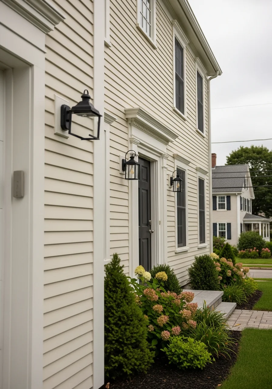Close-up of a Reading home's exterior with landscaping and entry, representing quality residential property care.